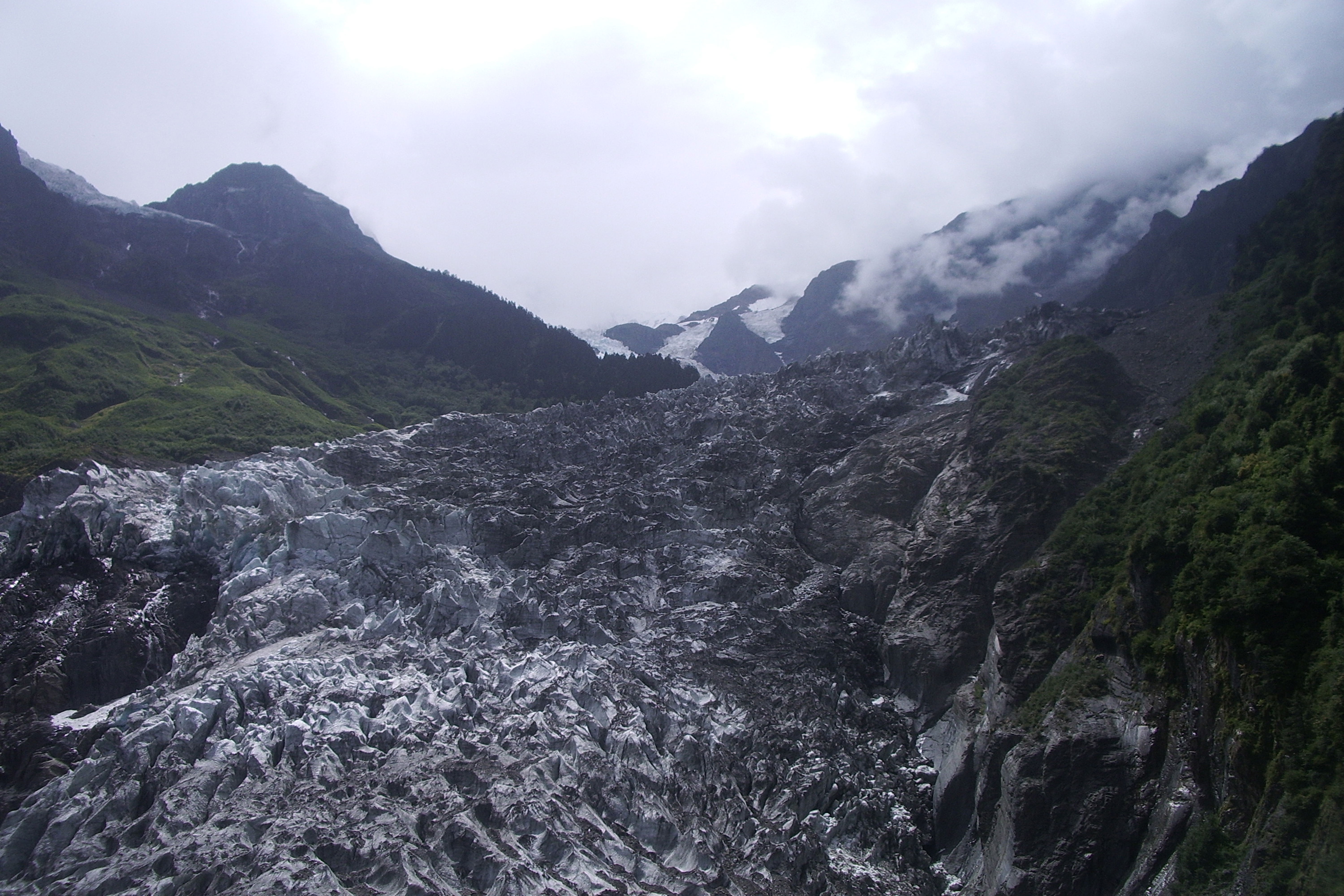 Glaciar Mingyong, por sebies