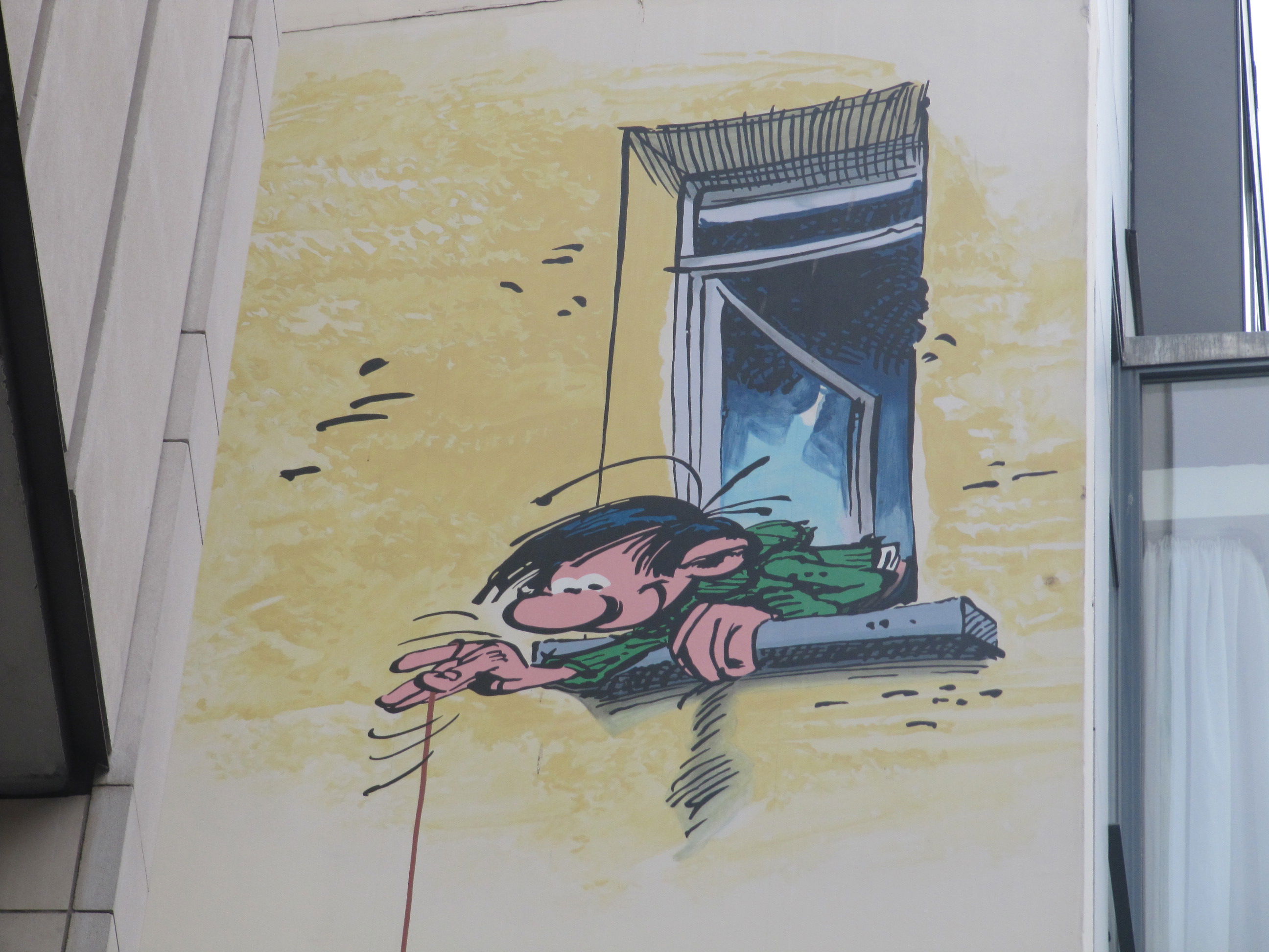 Mural de Gaston Lagaffe - Franquin, por Héctor mibauldeblogs.com