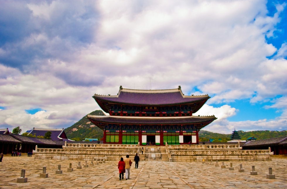 Fundo A Câmara Do Rei Na Corte Real De Seul Na Colina De Hanseong